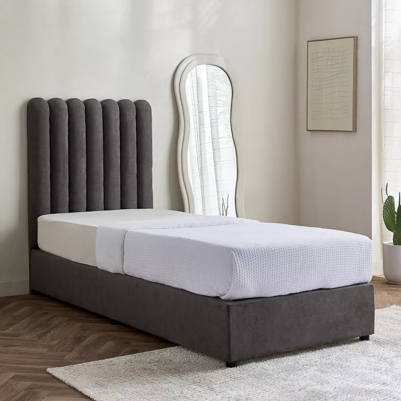 Curvy Haze Upholstered Single Bed - 90x200 cm - Image 3