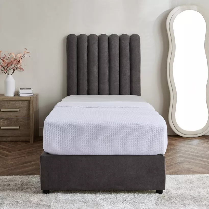 Curvy Haze Upholstered Single Bed - 90x200 cm - Image 4