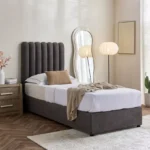 Curvy Haze Upholstered Single Bed - 90x200 cm