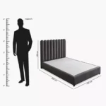 Curvy Haze Upholstered Twin Bed - 120x200 cm
