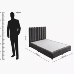 Curvy Haze Upholstered Queen Bed - 160x200 cm