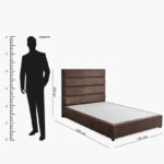 Curvy Linear Upholstered Twin Bed - 120x200 cm