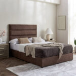 Curvy Linear Upholstered Twin Bed - 120x200 cm
