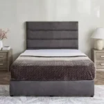 Curvy Linear Upholstered Queen Bed - 140x200 cm