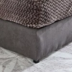 Curvy Linear Upholstered Queen Bed - 140x200 cm