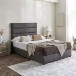 Curvy Linear Upholstered Queen Bed - 140x200 cm