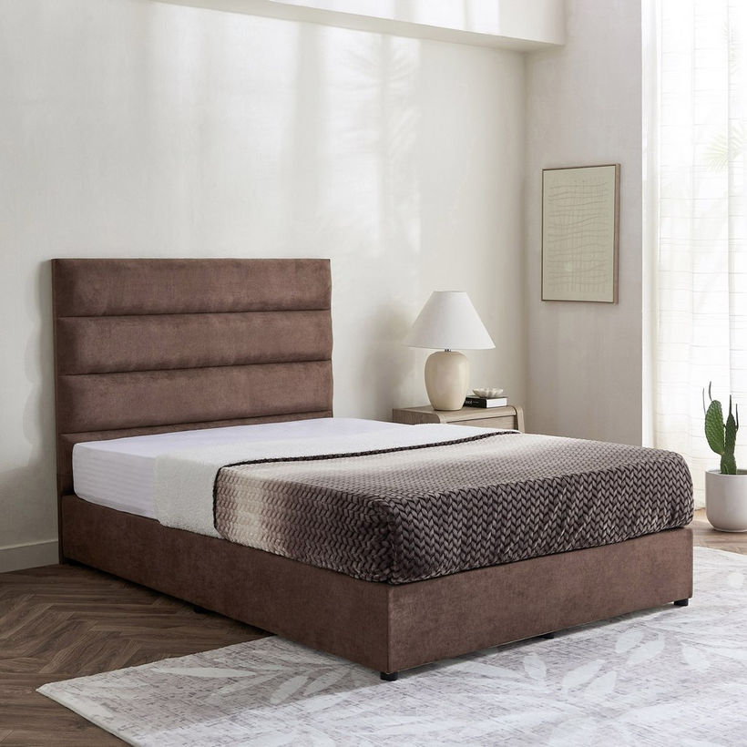 Curvy Linear Upholstered Queen Bed - 160x200 cm - Image 3