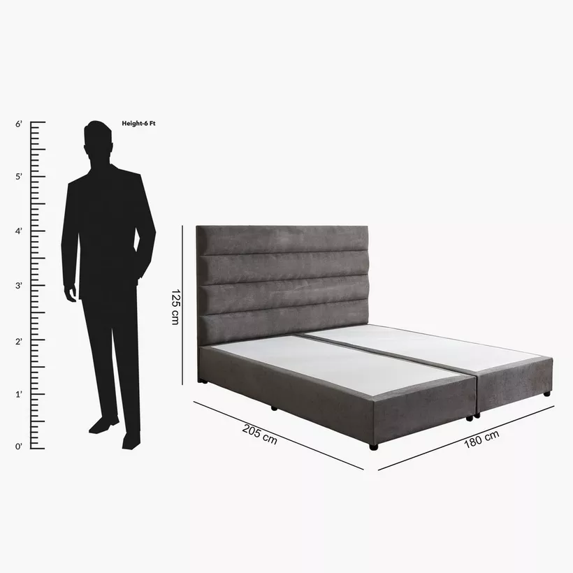 Curvy Linear King Upholstered Bed - 180x200 cm - Image 2