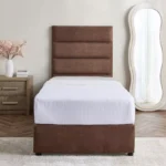 Curvy Linear Upholstered Single Bed - 90x200 cm