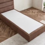 Curvy Linear Upholstered Single Bed - 90x200 cm