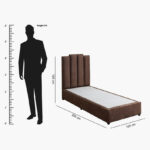 Curvy Riston Upholstered Single Bed - 90x200 cm