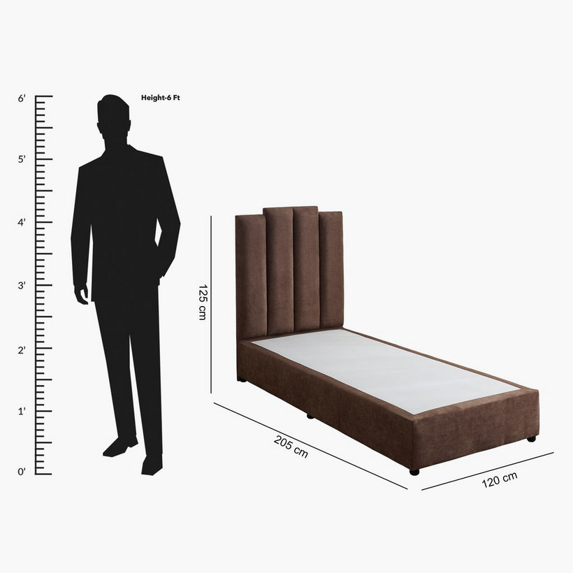 Curvy Riston Upholstered Single Bed - 90x200 cm - Image 2