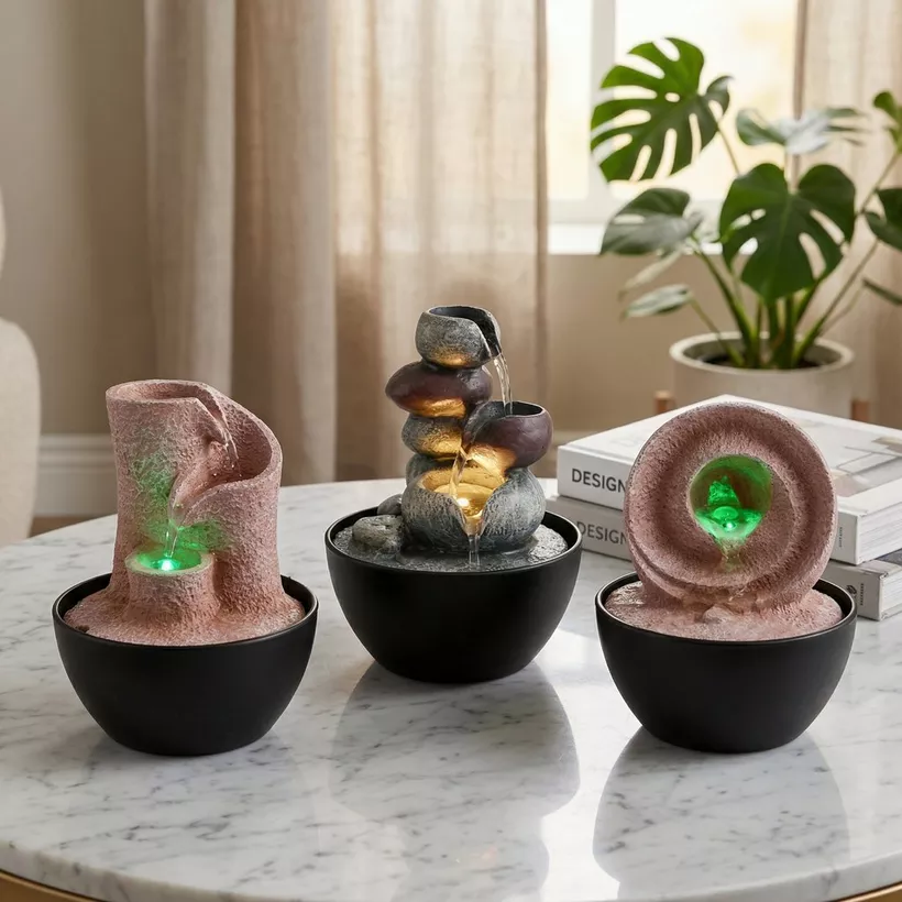 Cascadia Kyoto Mini Pebble Fountain - 13x13x18 cm - Image 2