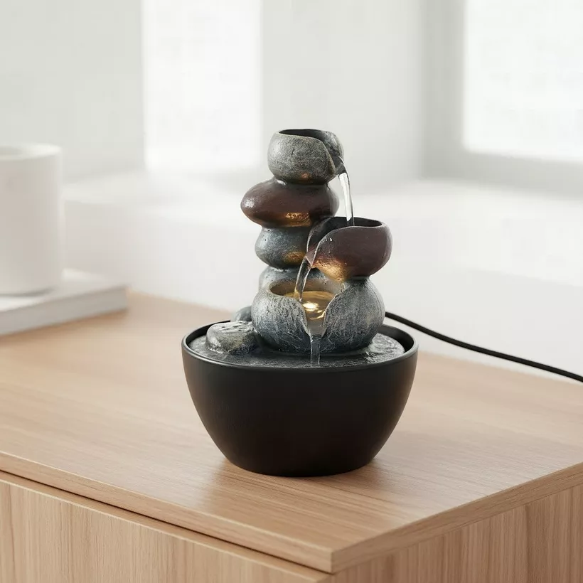 Cascadia Kyoto Mini Pebble Fountain - 13x13x18 cm - Image 3