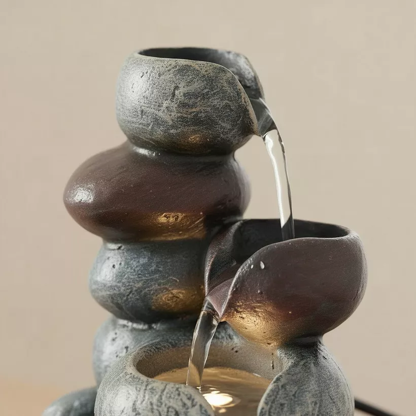 Cascadia Kyoto Mini Pebble Fountain - 13x13x18 cm - Image 4