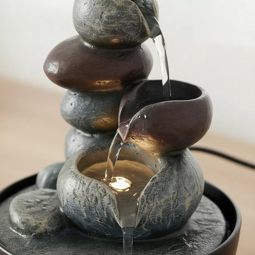 Cascadia Kyoto Mini Pebble Fountain - 13x13x18 cm - Image 5