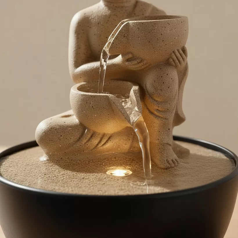Cascadia Kyoto Mini Buddha Fountain - 13x13x18 cm - Image 4
