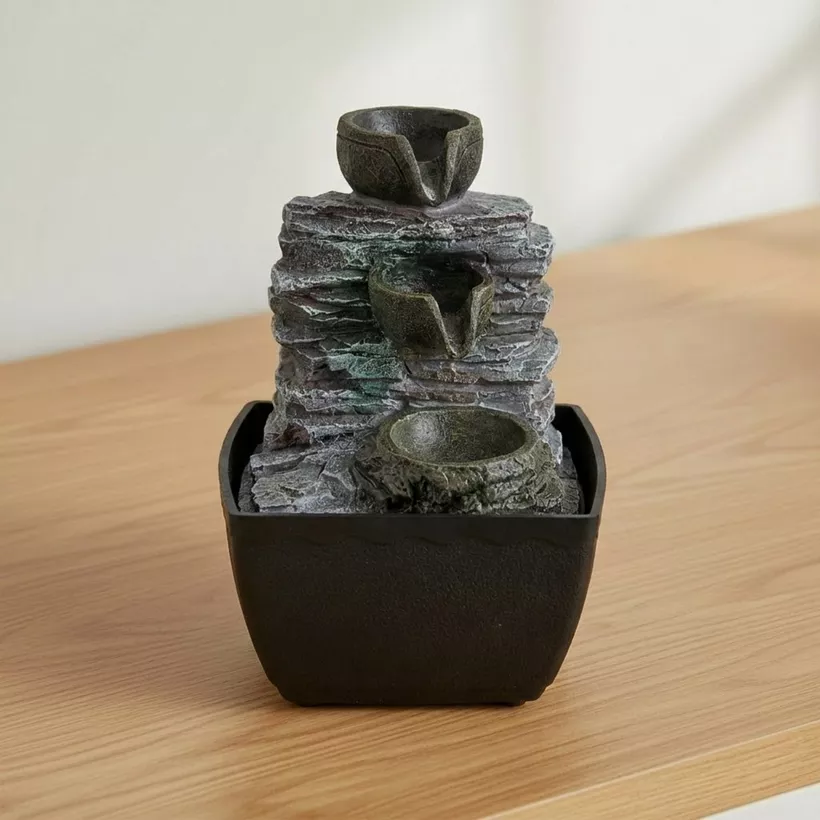 Cascadia Kyoto Mini Cascading Rock Fountain - 13x12x18 cm - Image 3