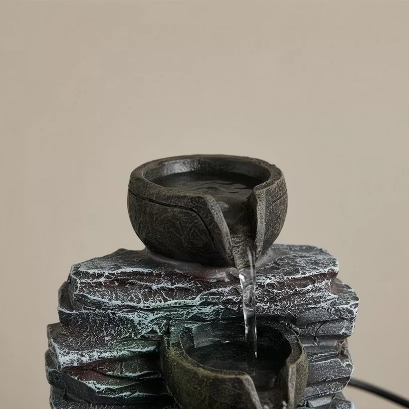 Cascadia Kyoto Mini Cascading Rock Fountain - 13x12x18 cm - Image 4