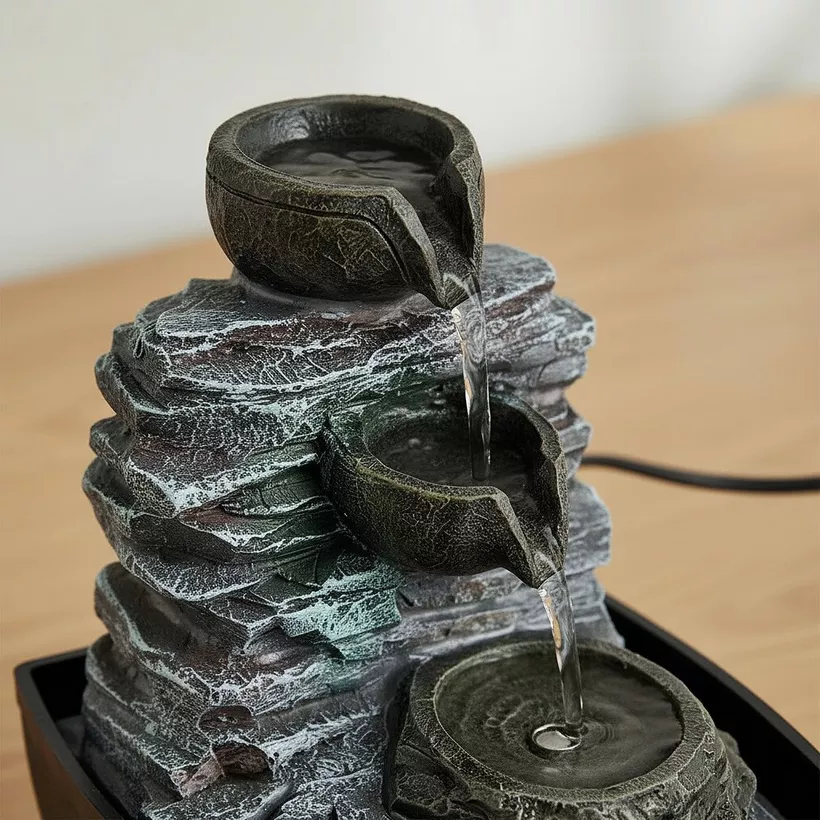 Cascadia Kyoto Mini Cascading Rock Fountain - 13x12x18 cm - Image 5