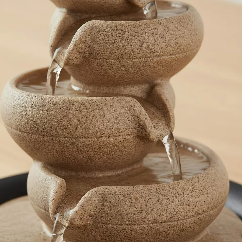 Belen Modern Fountain with Rolling Ball and LED Light - 21x21x26 cm - Image 4