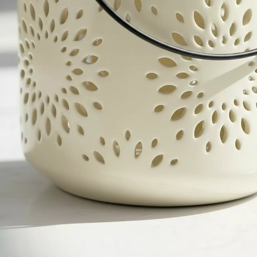 Opaline Mikasa Decorative Ceramic Lantern with Metal Handle - 12.8x12.8x13 cm - Image 5