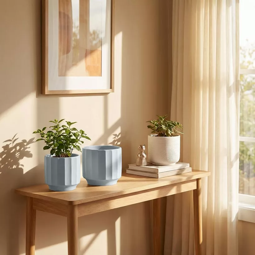 Opaline Vogish Decorative Ceramic Planter - 16x16x14 cm - Image 2