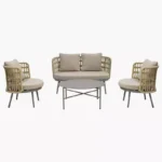 Vera Attica 4-Seater Outdoor Sofa Set with Coffee Table and Cushions