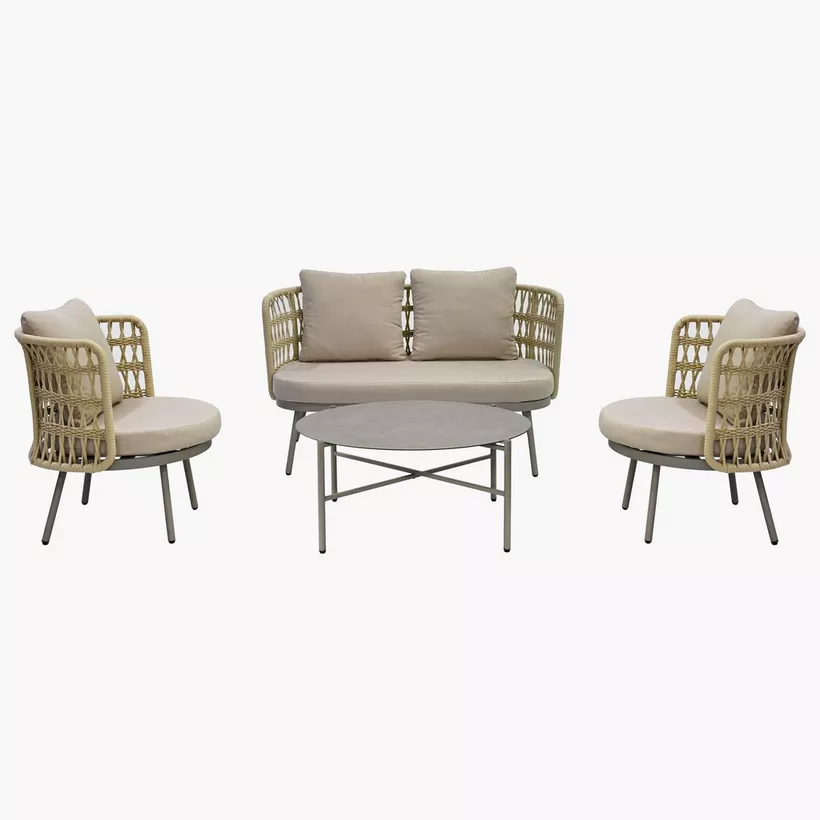Vera Attica 4-Seater Outdoor Sofa Set with Coffee Table and Cushions - Image 3