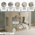Vanilla Halmstad Doubledecker Single Bunk Bed - 90x190 cm