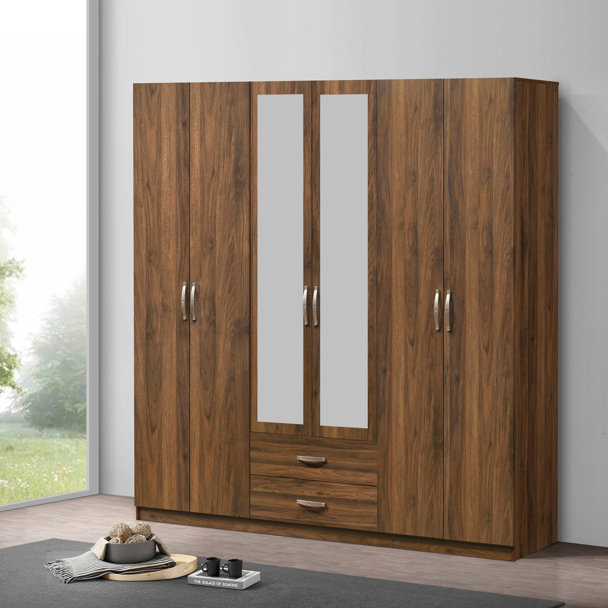 Kulltorp Plus 6-Door Wardrobe with 2 Drawers and Mirrors