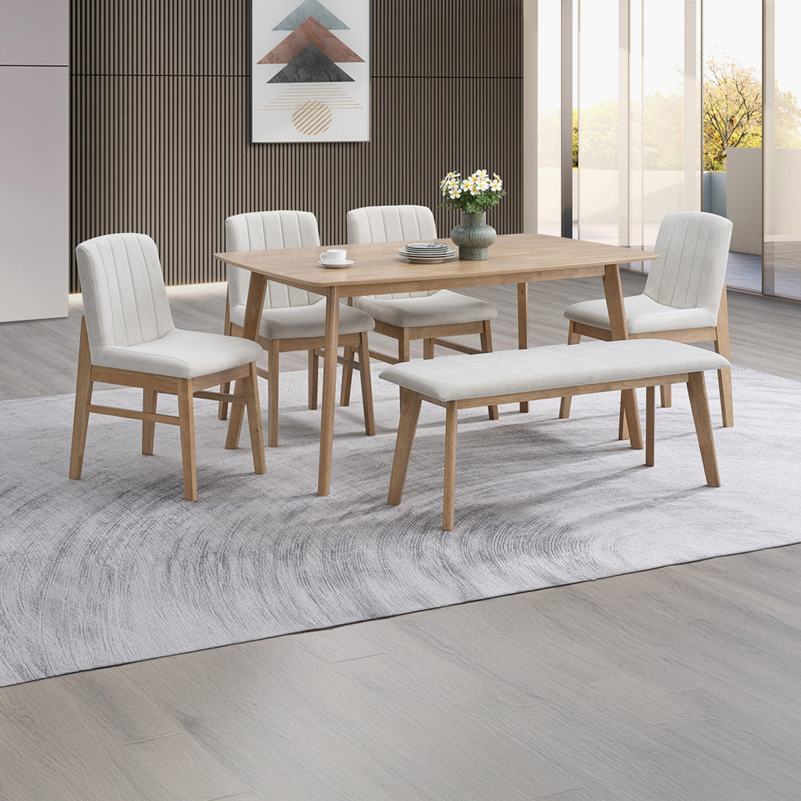 Movo Scandi Nxt 6-Seater Dining Set with Bench