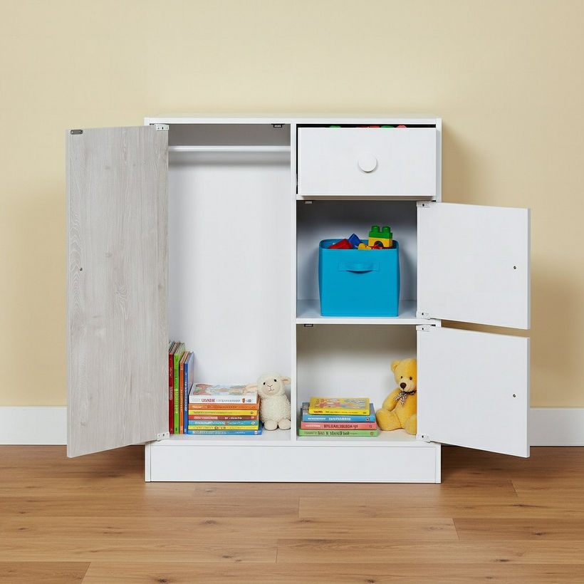 Ivory Cody Kids Cabinet with 3 Doors and 1 Drawer - Image 4