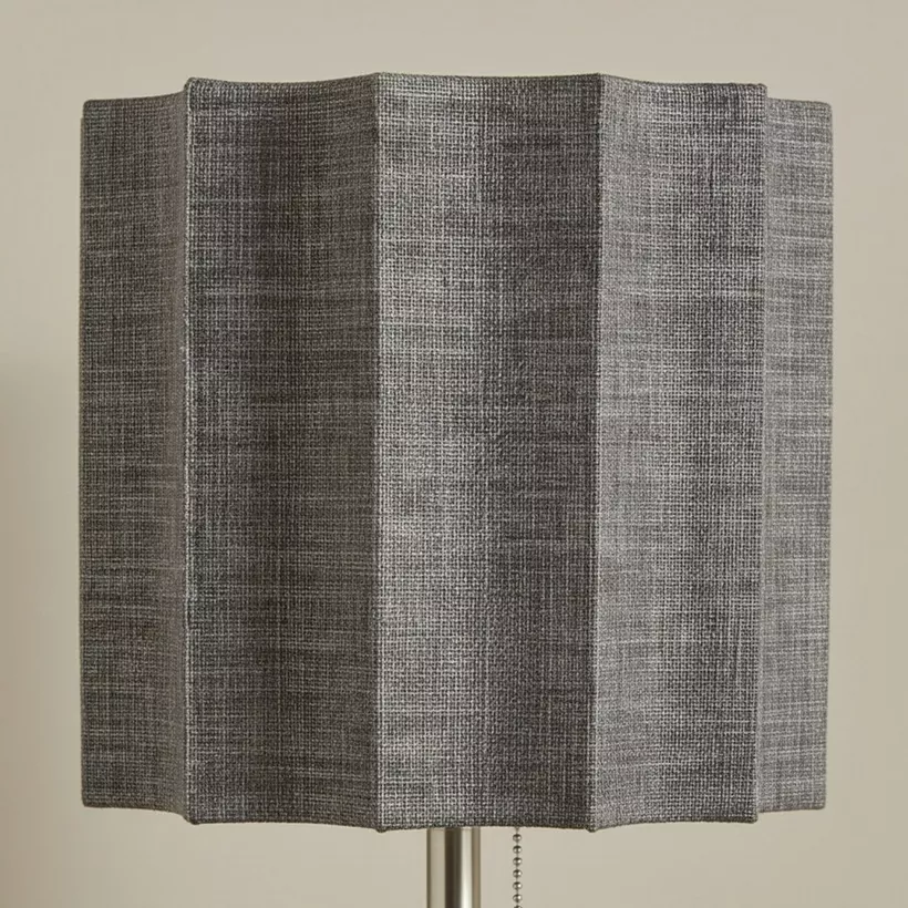 Merick Metal Table Lamp with Linen Shade - 25x62 cm - Image 4