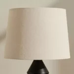 Merick Metal Table Lamp with Linen Shade - 33x60 cm