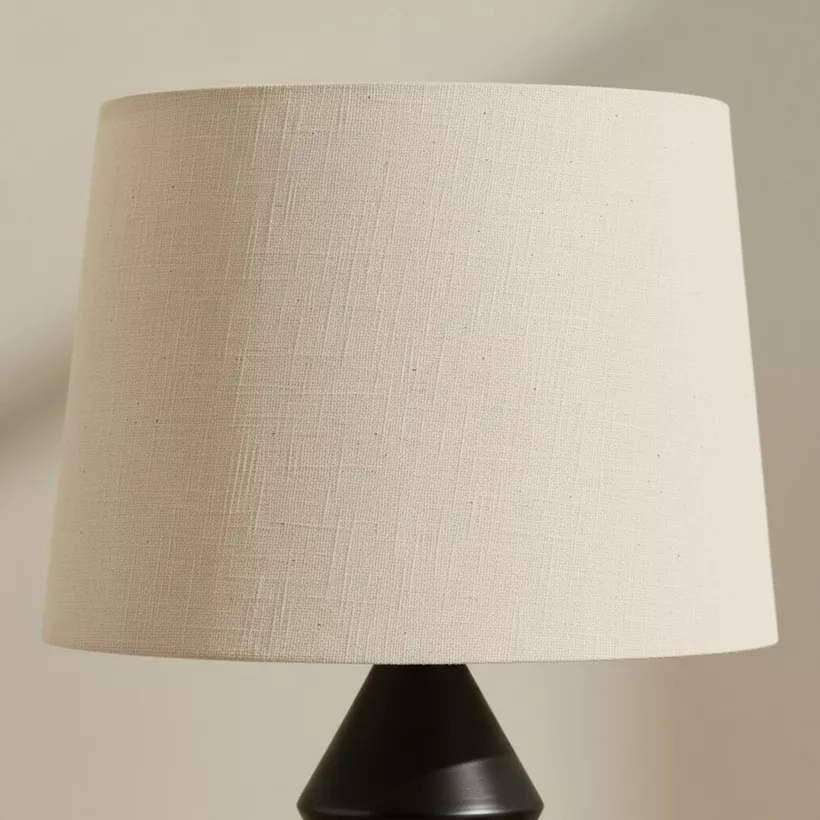 Merick Metal Table Lamp with Linen Shade - 33x60 cm - Image 4