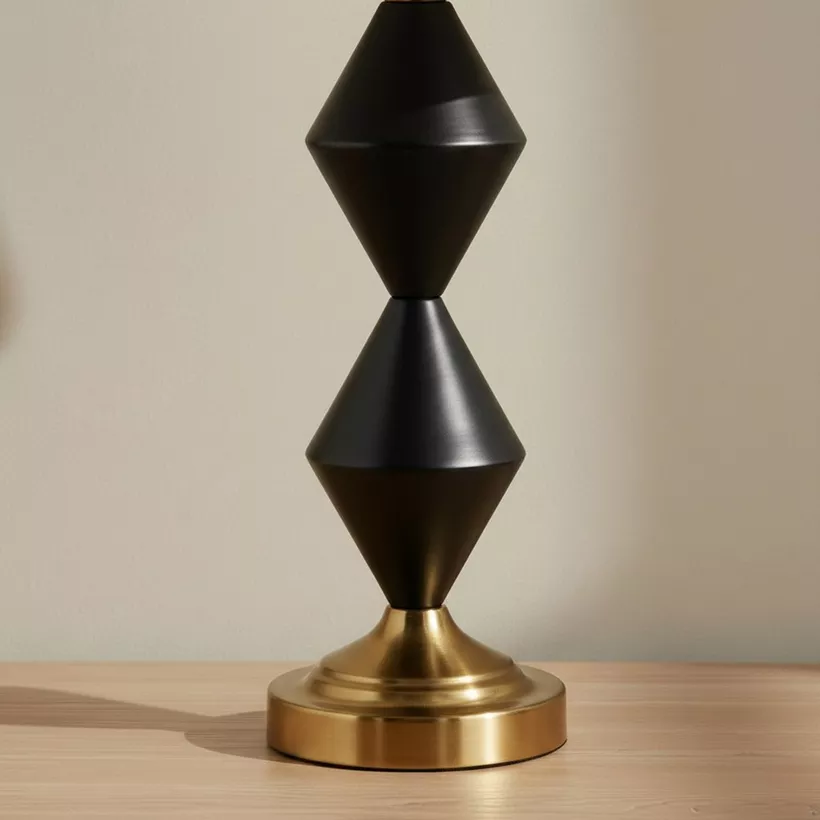 Merick Metal Table Lamp with Linen Shade - 33x60 cm - Image 5