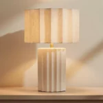 Merick Ceramic Table Lamp with Linen Shade - 39x23x56 cm