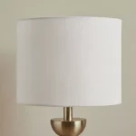 Merick Marble Table Lamp with Linen Shade - 23x48 cm