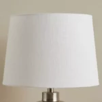Merick Glass Table Lamp with Linen Shade - 30x50 cm