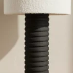 Merick Ceramic Table Lamp with Linen Shade - 35x64 cm