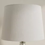 Merick Glass Table Lamp with Linen Shade - 35x63 cm