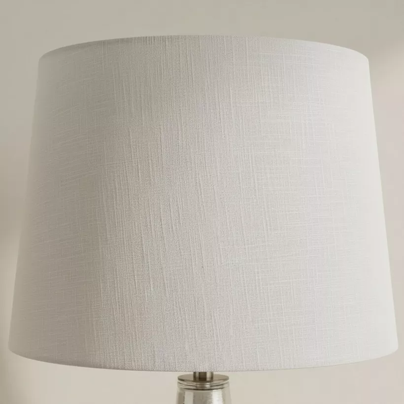 Merick Glass Table Lamp with Linen Shade - 35x63 cm - Image 4