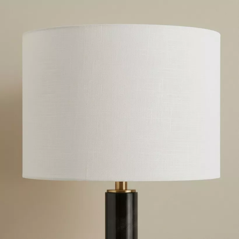 Merick Marble Table Lamp with Linen Shade - 35x64 cm - Image 4