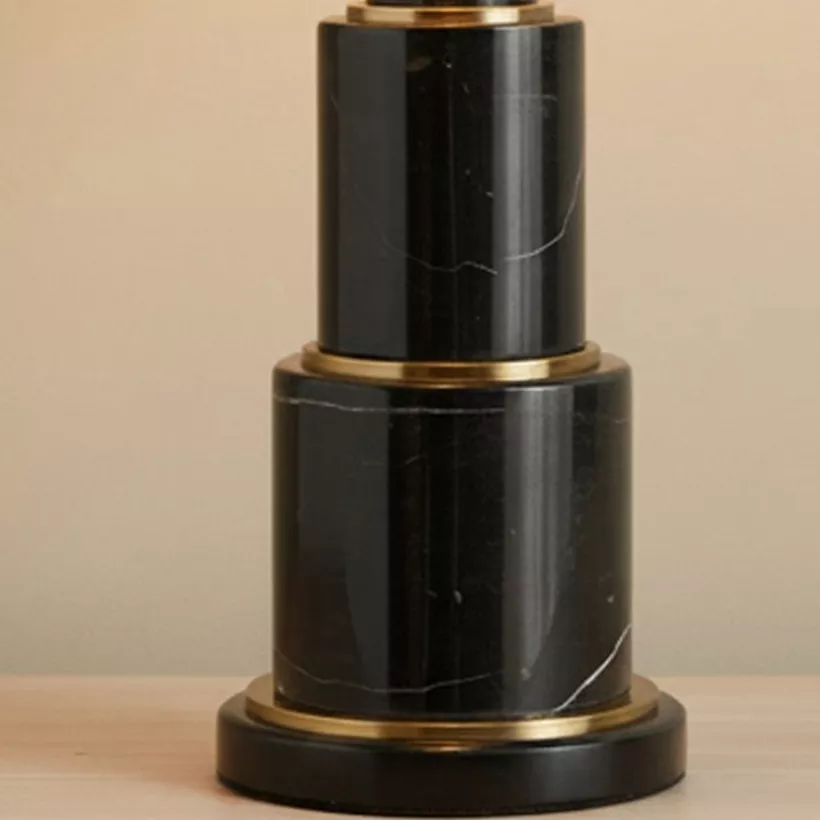 Merick Marble Table Lamp with Linen Shade - 35x64 cm - Image 5