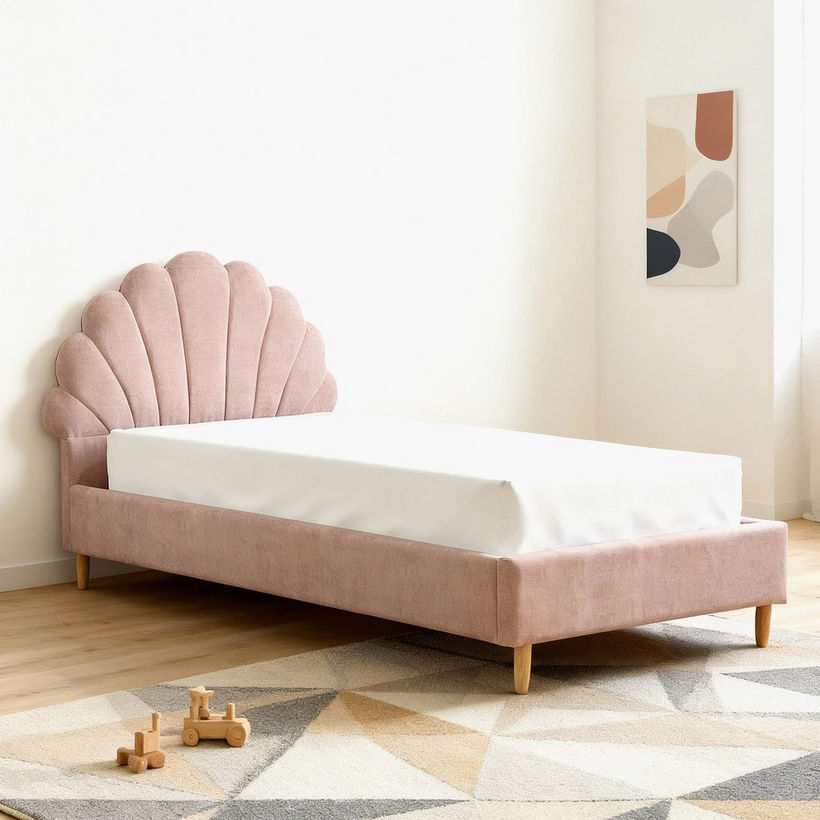 Ivory Bloom Upholstered Single Bed - 90x200 cm - Image 3