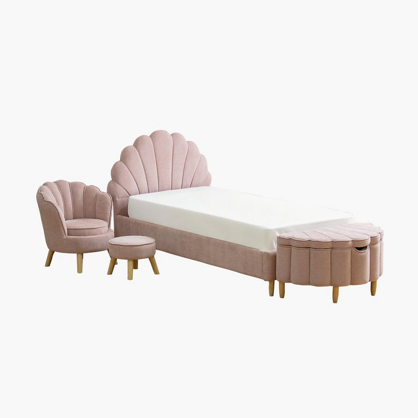 Ivory Bloom Upholstered Single Bed - 90x200 cm - Image 14