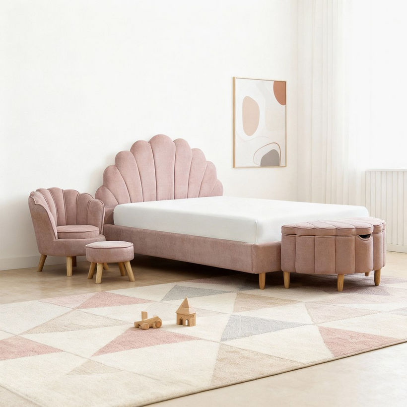 Ivory Bloom Upholstered Single Bed - 90x200 cm - Image 15
