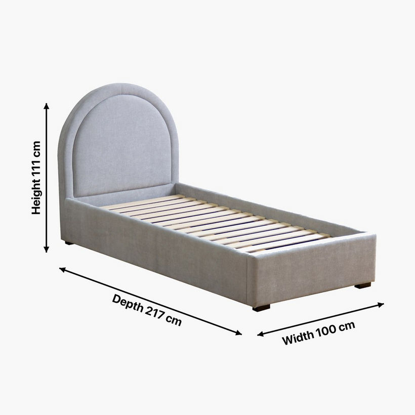 Ivory Luna Upholstered Single Bed - 90x200 cm - Image 7