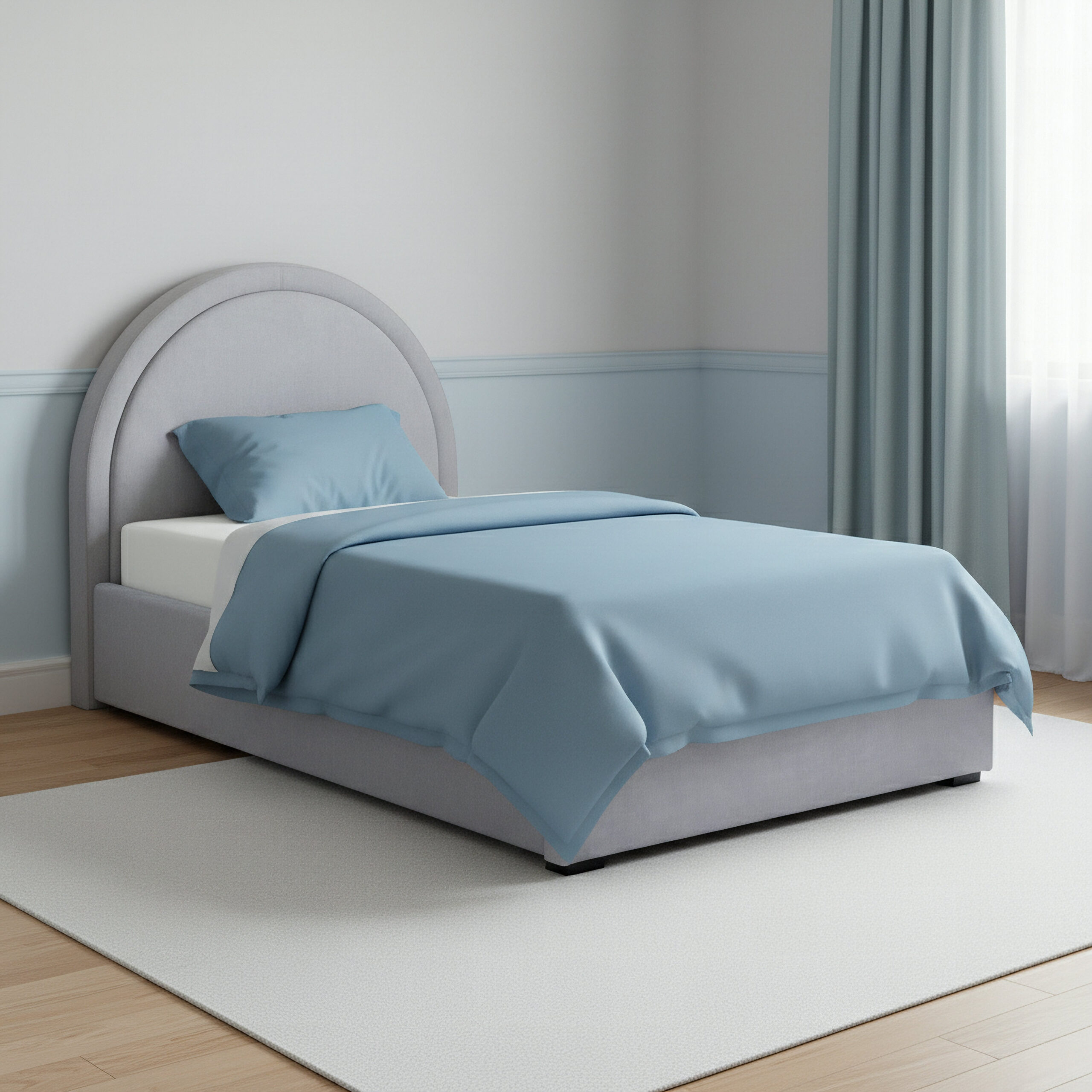 Ivory Luna Upholstered Twin Bed - 120x200 cm